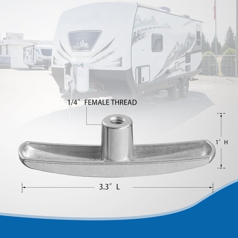 GLOBIZ RV Waste Water Valve Handles Replacement Fit for 1 1/2"，2” and 3" Sewer Dump Valve Compatible with Most Brands Valve Metal Molded(2Pack) Silver(8009) - Image 4